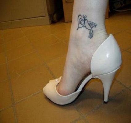 Dove Pic Tattoo On Ankle