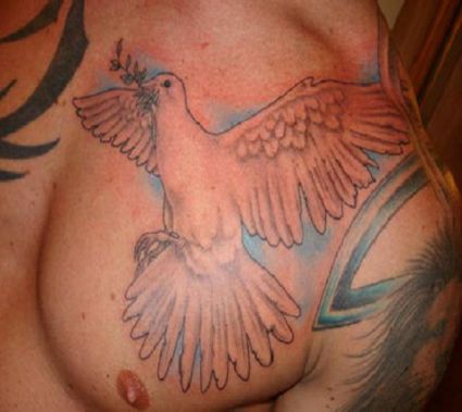 Dove Pic Tattoo On Chest