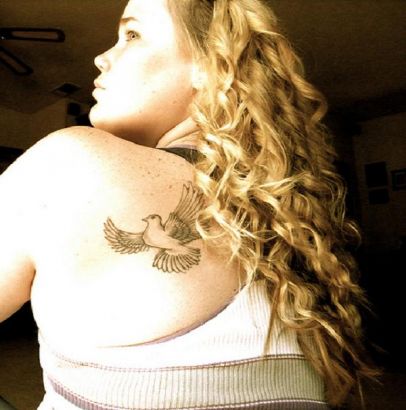 Dove Pic Tattoo On Left Shoulder Blade