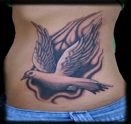 Dove Pic Tattoo On Lower Back