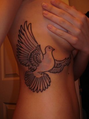 Dove Tattoo Pic On Rib