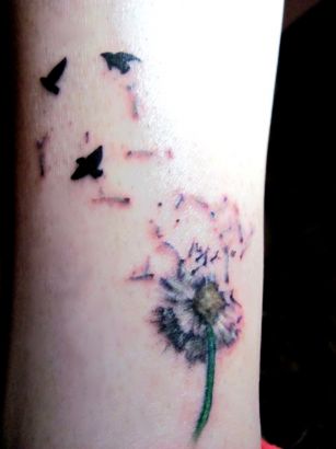 Dandelion And Birds Pic Tattoo