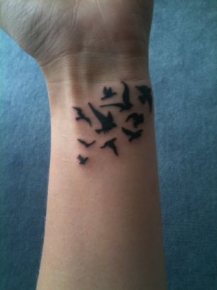 Flying Birds Pic Tattoos On Wrist