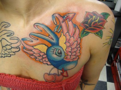 Bird Tattoos On Chest