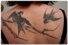 birds on branch pic tattoo on back
