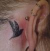tribal bird pic tattoo on back of ear