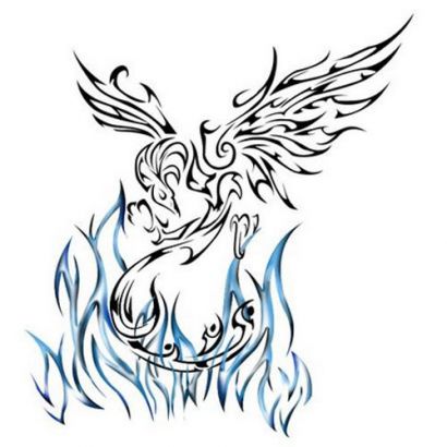 Burning Phoenix Pic Tattoo