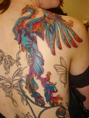 itattooz-phoenix-and-butterfly-tattoo-on-back