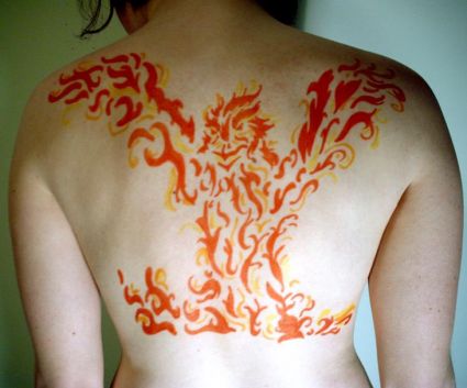 Phoenix Back Image Tattoo