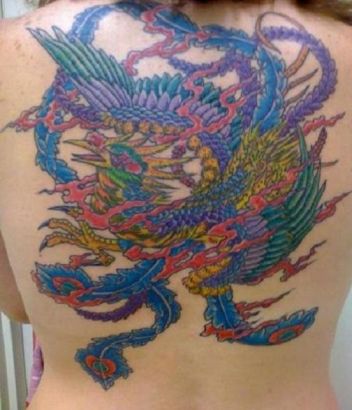 Phoenix Back Picture Tattoo