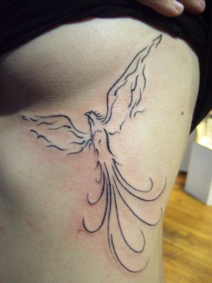 Phoenix Image Tattoos On Rib