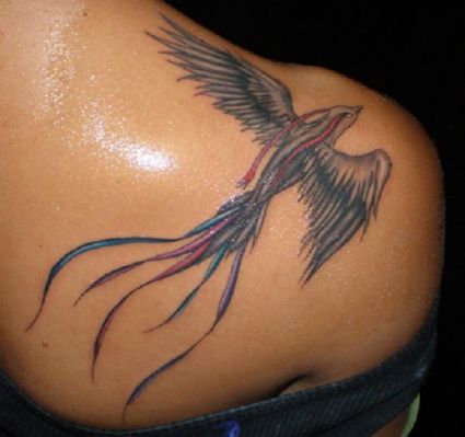 Phoenix Images Tattoo On Shoulder