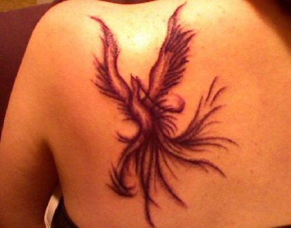 Phoenix Pic Tattoo For Left Shoulder Blade