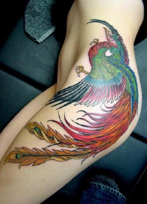 Phoenix Pic Tattoo On Hip