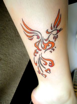 Phoenix Pic Tattoo On Leg