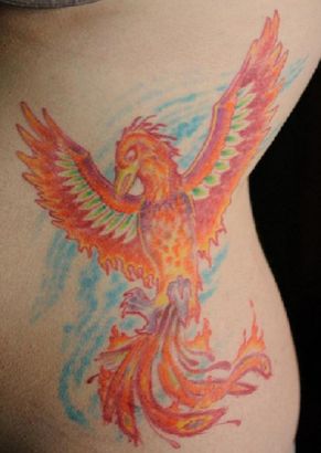 Phoenix Pic Tattoo On Rib