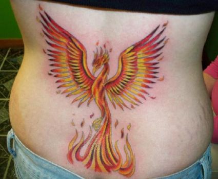 Phoenix Pics Tattoo On Lower Back