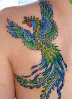 Phoenix Picture Tattoo On Back