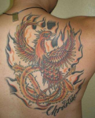 Phoenix Pictures Tattoo For Back