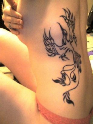 Phoenix Pictures Tattoo On Rib