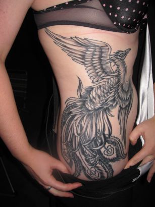 Phoenix Tats Design On Rib