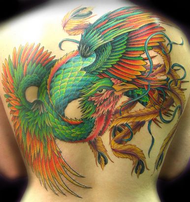 Phoenix Tattoo Image On Back