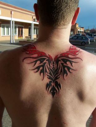 Phoenix Tribal Image Tattoo For Back