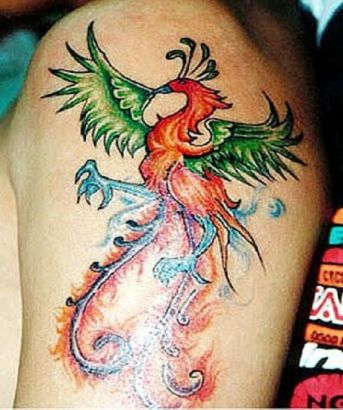 Red Phoenix Tattoo On Arm