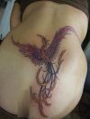 phoenix pic tattoo on lower back