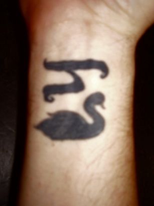 Swan Tat With Text