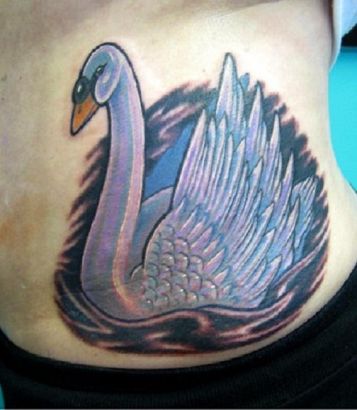 Swan Tattoos On Upper Hip