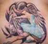 swan and girl tattoo