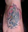swan feet tattoo