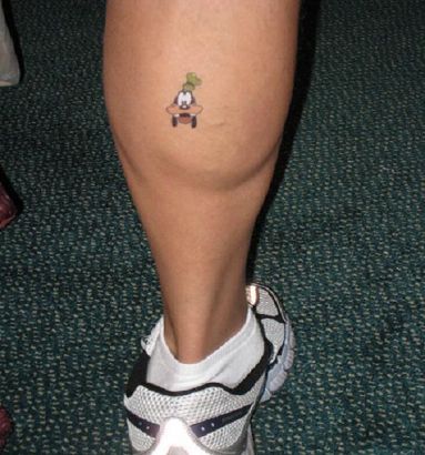 Goofy Tattoo On Calf