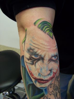 Joker Tattoo On Elbow