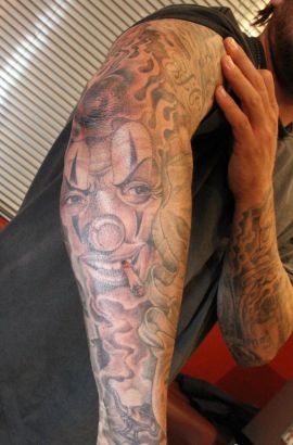 Joker Tattoo On Full Sleeve