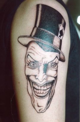 Joker Face Tattoo Image On Arm
