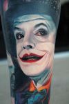 joker tattoo print on leg