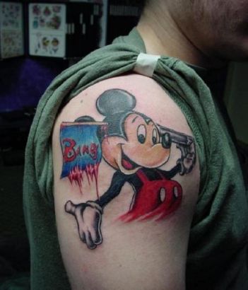 Micky Mouse Right Arm Tattoo