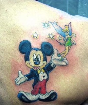 Micky Mouse With Fairy Tattoo