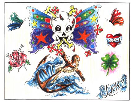 Cartoon Scull Tattoos