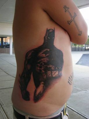 Batman Stomach Tattoo