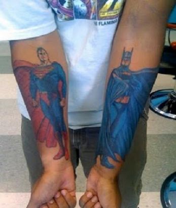 Batman And Superman Tattoo