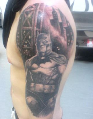 Batman Left Shoulder Tattoo