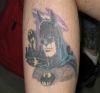 batman tattoo on leg