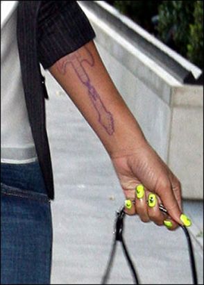 Rihanna Guitar Arm Tattoo
