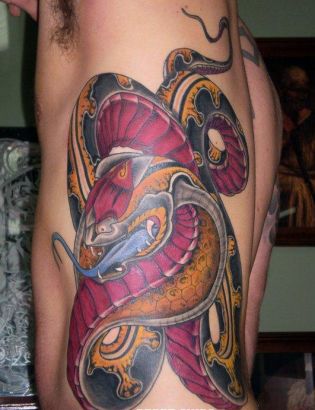 Snake Tattoo On Side Back