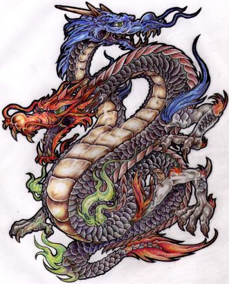 Asian Dragon Pic Tattoo Design