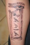 egyptian tattoo on leg