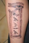 egyptian tattoo on leg